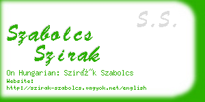 szabolcs szirak business card